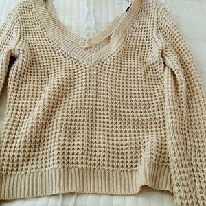 Knit drop-shoulder sweater
